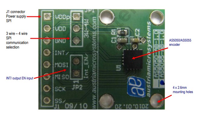ロケーション回路 - ams OSRAM AS5055Aアダプタボード
